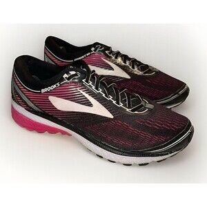 Brooks Ghost 10 Running Shoes Women's Size 8.5 D Wide 1202461D067 Black Pink